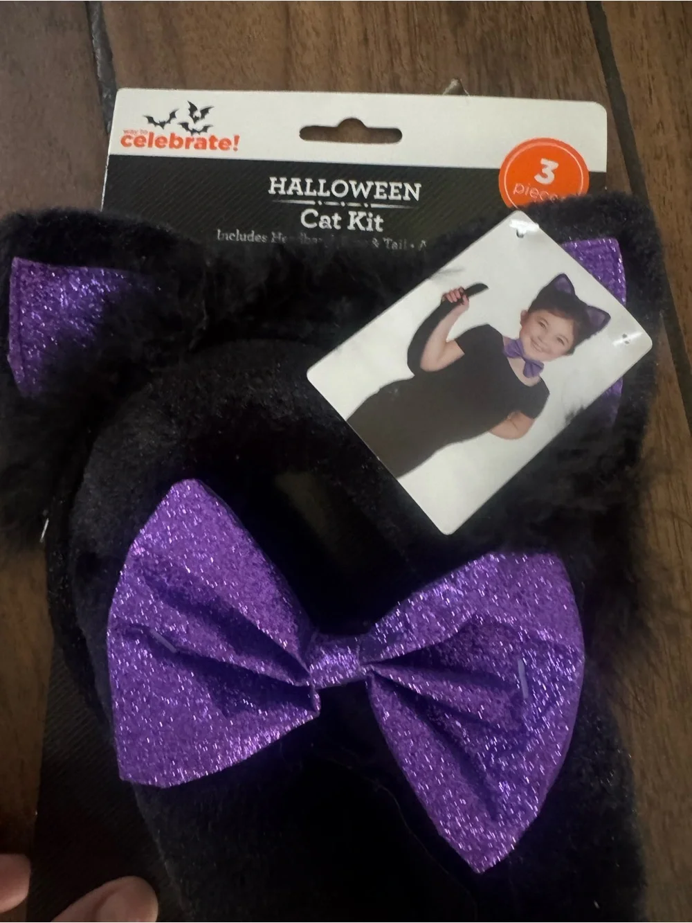 CELEBRATE  purple Halloween cat kit costume one size